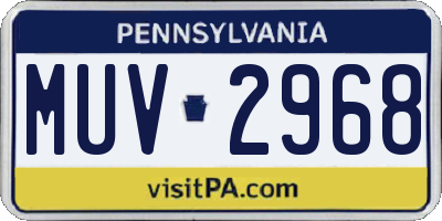 PA license plate MUV2968