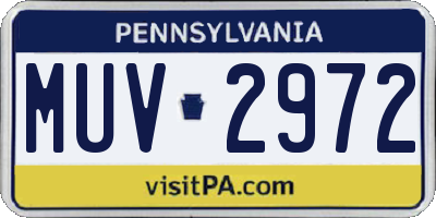 PA license plate MUV2972