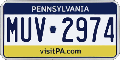 PA license plate MUV2974