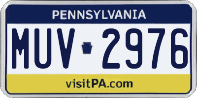 PA license plate MUV2976