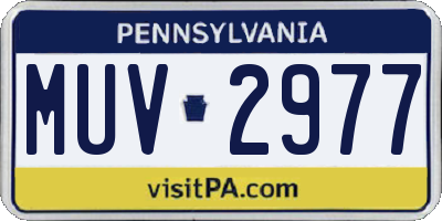 PA license plate MUV2977
