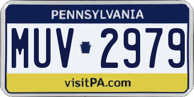 PA license plate MUV2979