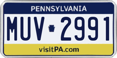 PA license plate MUV2991