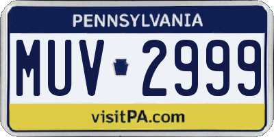 PA license plate MUV2999