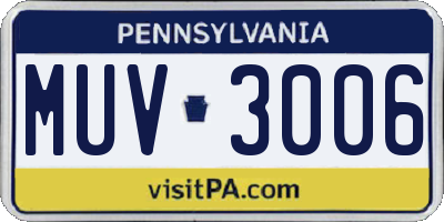 PA license plate MUV3006