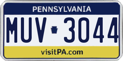 PA license plate MUV3044