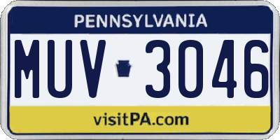 PA license plate MUV3046