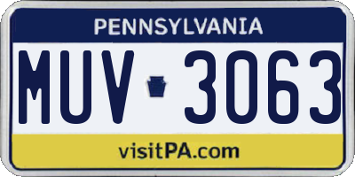 PA license plate MUV3063