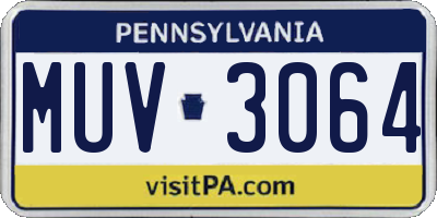 PA license plate MUV3064