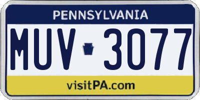 PA license plate MUV3077