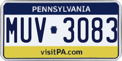 PA license plate MUV3083