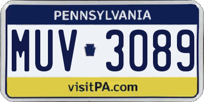 PA license plate MUV3089