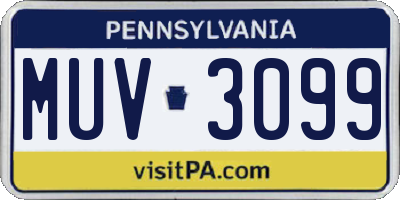 PA license plate MUV3099