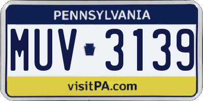 PA license plate MUV3139