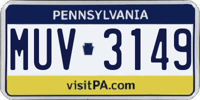 PA license plate MUV3149