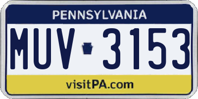 PA license plate MUV3153