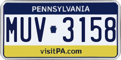 PA license plate MUV3158