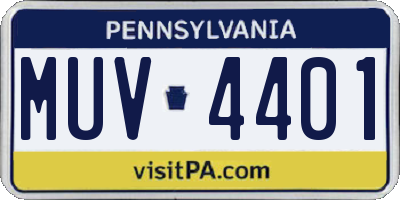 PA license plate MUV4401