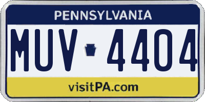 PA license plate MUV4404