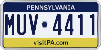 PA license plate MUV4411