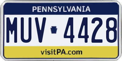 PA license plate MUV4428
