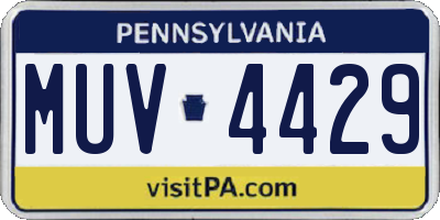 PA license plate MUV4429