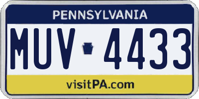 PA license plate MUV4433