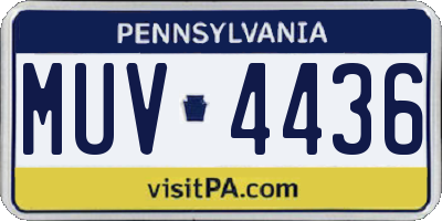 PA license plate MUV4436