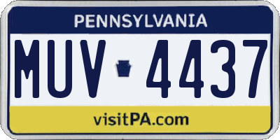 PA license plate MUV4437