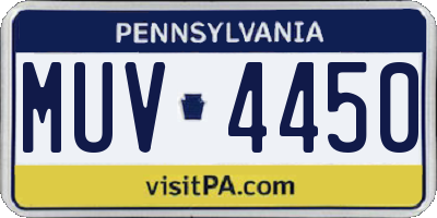 PA license plate MUV4450