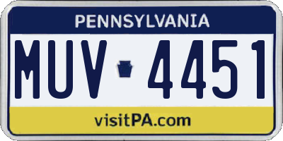 PA license plate MUV4451
