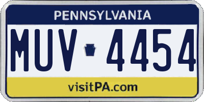 PA license plate MUV4454