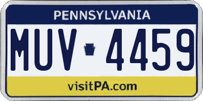 PA license plate MUV4459
