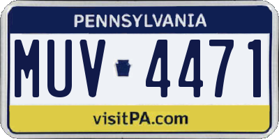 PA license plate MUV4471