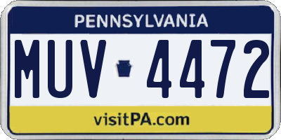 PA license plate MUV4472