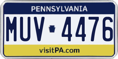 PA license plate MUV4476