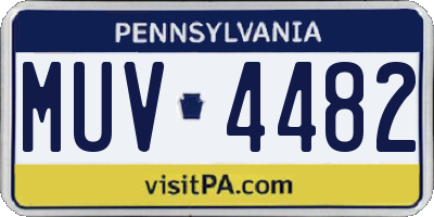 PA license plate MUV4482