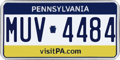 PA license plate MUV4484