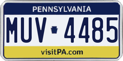 PA license plate MUV4485