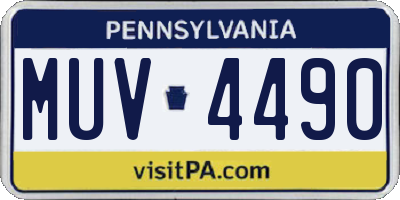 PA license plate MUV4490