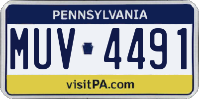 PA license plate MUV4491
