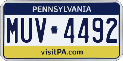 PA license plate MUV4492