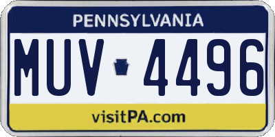 PA license plate MUV4496