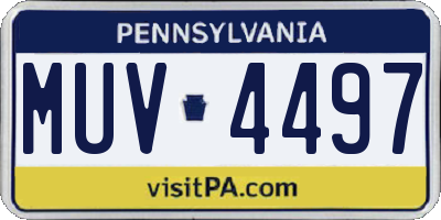 PA license plate MUV4497