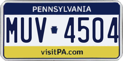 PA license plate MUV4504