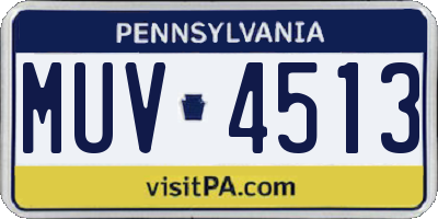 PA license plate MUV4513