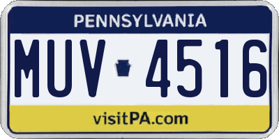 PA license plate MUV4516