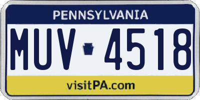 PA license plate MUV4518