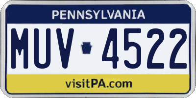 PA license plate MUV4522