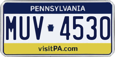 PA license plate MUV4530